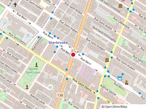 Location of Restaurant Sparta Chicken Sherbrooke at 405 Rue Sherbrooke E, Montréal