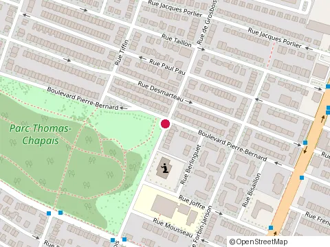 Location of Restaurant Touba Darou Khoudoss at Rue de Grosbois, Montréal