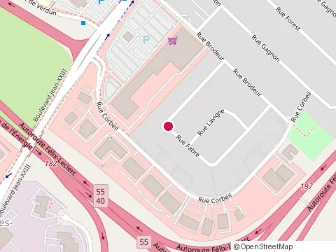 Location of Restaurant Valentine at Rue Fabre, Trois-Rivières