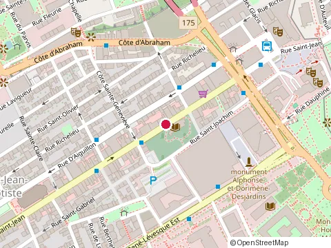 Location of Restaurant La Piazzetta (Québec / rue St-Jean) at 707, rue St-Jean, Québec