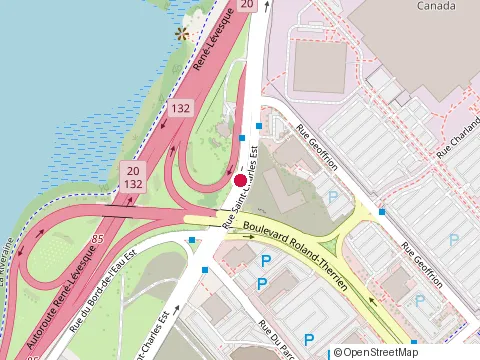 Location of Resto bar L'Atrium at 900, rue St-Charles E., Longueuil