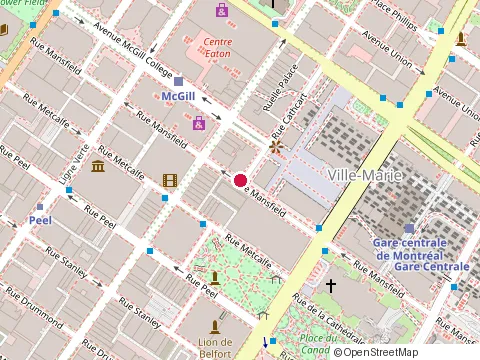 Location of Ben & Florentine (Centre-ville) at 1215 Rue Mansfield, Montréal
