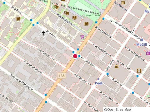Location of Le Mezz at 1110 Rue Sherbrooke Ouest, Montréal
