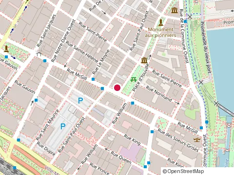 Location of Yubari at 355, rue McGill, Montréal