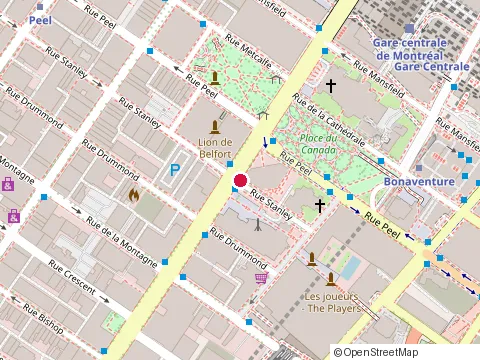 Location of Lucille's – Avenue des Canadiens at 1065 rue Drummond, Montréal