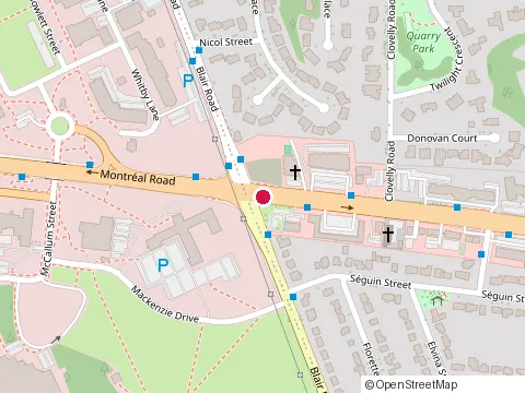 Location of Correactology Centres, Montréal