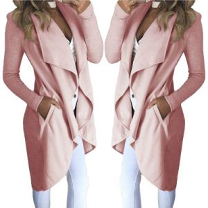 Trench-coat long mince col revers uni