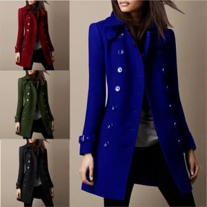 Manteau laine doublé femme revers automne hiver