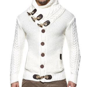 Veste tricot col haut boutons