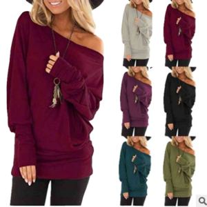 T-shirt manches longues couleur unie femme