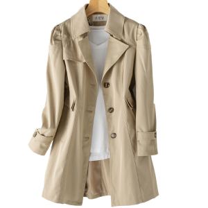 Veste mi-longue coréenne slim éprise-tout manches longues
