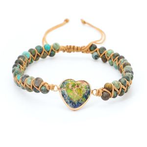 Bracelet tressé amour pierre enroulée