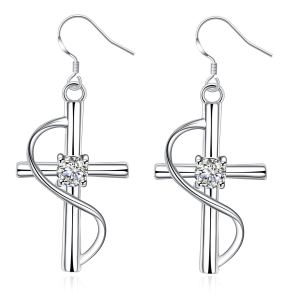 Boucles d'oreilles croix allongées populaires