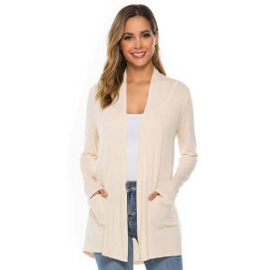 Cardigan tricot manches longues mi-long femme européen