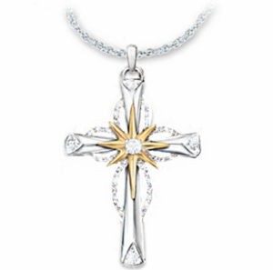 Pendentif étoile octogonale croix alliage