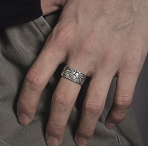 Bague argent thaï lotus cœur soutra