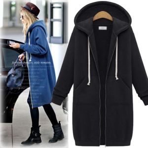 Veste chandail hiver femme col capuche manches longues