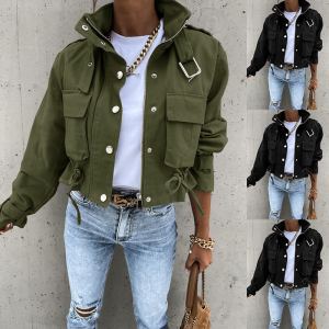 Veste motard cropped femme cuir nouveau