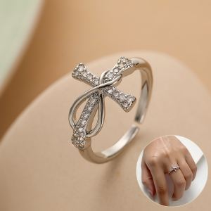 Bague Cuivre Assortie Couleur Croix Femme Fille Soirée