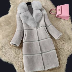 Manteau fourrure mouton longueur moyenne femme