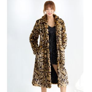 Manteau fourrure léopard grande taille femme