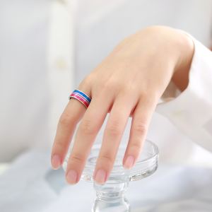 Bague Drapeau 8mm Unisexe Couleur Arc-en-Ciel Gros