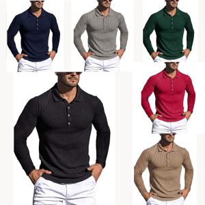 Polo manches longues stretch rayé sport homme