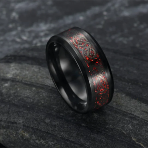 Bague mariage écailles Basilisk forgée Asgard
