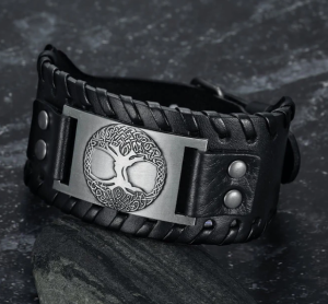 Bracelet cuir Asgard Arbre de vie celtique