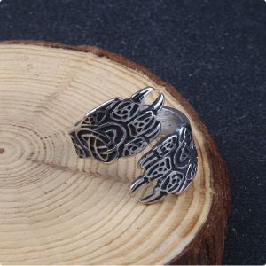 Asgard Bague griffe ours acier inox ajustable
