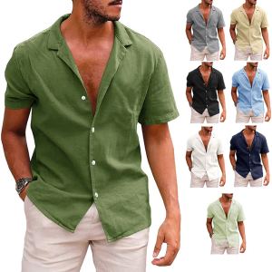 Chemise plage boutons manches courtes homme