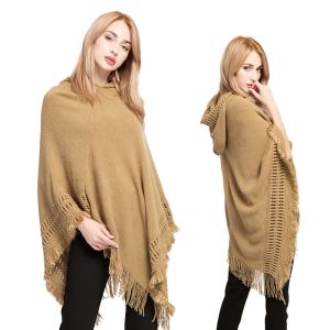 Châle en faux cachemire avec pompon femme