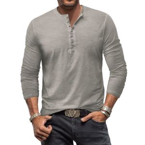 T-shirt col V délavé pour hommes
