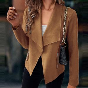 Manteau Suède Couleur Unie Femme