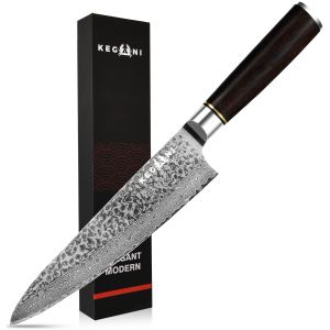 Couteau chef Kegani 8po acier VG10 damas 67 couches pakkawood