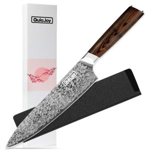 Qulajoy couteau chef japonais acier allemand carbone damas