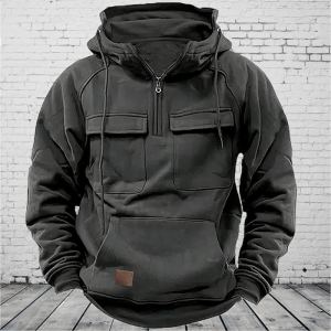 Sweat couleur unie casual hommes