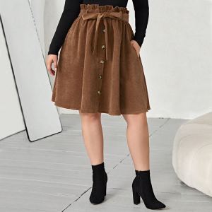 Jupe parapluie rétro taille haute casual femme