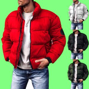 Manteau Matelassé Coton Rembourré Homme Col Droit