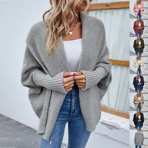 Cardigan tricot chauve-souris automne-hiver pour femmes