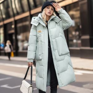 Manteau coton longueur moyenne chapeau amovible femme