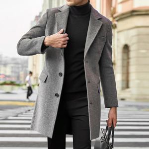 Manteau de laine à manches longues homme