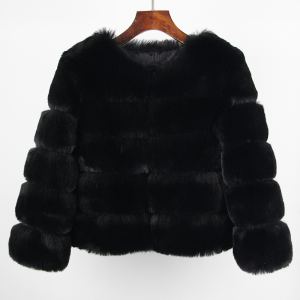Manteau faux renard fourrure femme