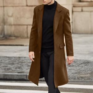Manteau long laine homme trench