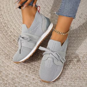 Chaussures plates maille lacées respirantes marche