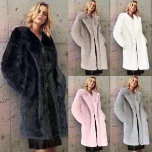 Manteau col costume femme fourrure automne hiver