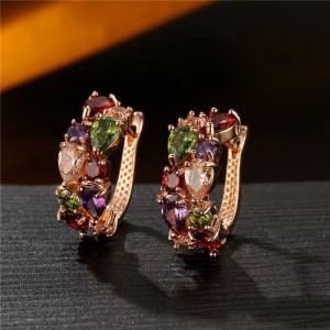 Boucles d'oreilles zircon cristal femme luxe abordable