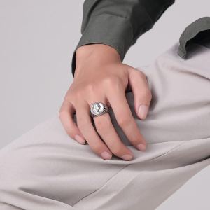Bague Acier Inoxydable Plaqué Or 18K