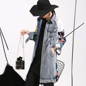 Trench-coat en denim pour femmes - Dessin créatif