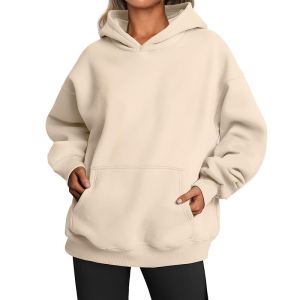 Hoodie poches oversize sweatshirt solide femme